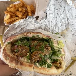 Falafel Sandwich with Fries