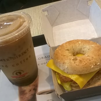 Chick-fil-A - Breakfast bagel with free iced coffee - Fast Food Near Me - Escondido, California