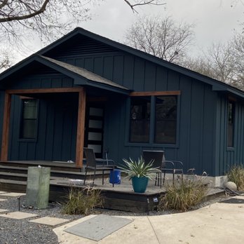 Titan Siding, Windows and Roofing - James Hardie Battan & Board with stained trim for accent - Windows Installation Near Me - Austin, Texas Titan Siding, Windows and Roofing - James Hardie Battan & Board with stained trim for accent - Windows Installation Near Me - Austin, Texas