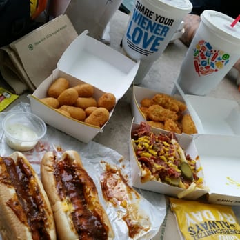 Wienerschnitzel - Our picnic: chili cheese dogs, pastrami fries, jalapeño poppers, mini corn dogs & fries! Show your Wiener love!!! - Hot Dogs Near Me - Diamond Bar, California Wienerschnitzel - Our picnic: chili cheese dogs, pastrami fries, jalapeño poppers, mini corn dogs & fries! Show your Wiener love!!! - Hot Dogs Near Me - Diamond Bar, California