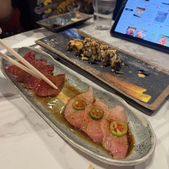 Kai Sushi & Grill - Peppered Tuna. Hamachi Crudo. Las Vegas roll - Japanese Near Me - Scottsdale, Arizona Kai Sushi & Grill - Peppered Tuna. Hamachi Crudo. Las Vegas roll - Japanese Near Me - Scottsdale, Arizona