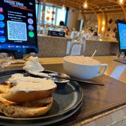 Daily - Breakfast: everything bagel and chai latte