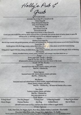 Menu photo 2 Holly’s Pub & Grub Stanton, MI Menu photo 2 Holly’s Pub & Grub Stanton, MI