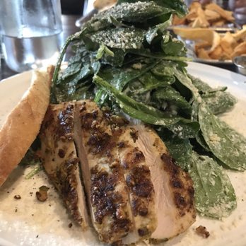 Uncommon Grill - Caesar salad with spinach instead of romaine, pistachio crusted chicken - New American Near Me - Watertown, Connecticut Uncommon Grill - Caesar salad with spinach instead of romaine, pistachio crusted chicken - New American Near Me - Watertown, Connecticut