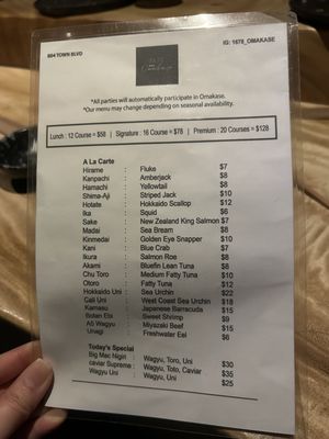 Menu photo 2 1678 Omakase Atlanta, GA