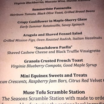 Equinox on 19th - Vegan Sunday Brunch menu - New American Near Me - Washington, DC, District of Columbia