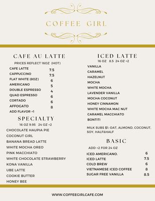 Menu photo 7 Coffee Girl Honolulu, HI
