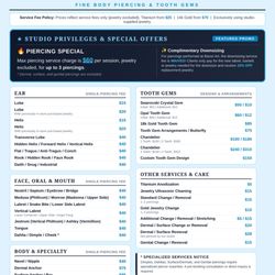 Baron Art Tattoo & Piercing Studio - Piercing menu
