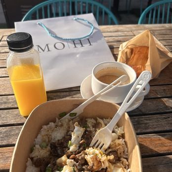 MOHI Farm - Moco Loco Fresh OJ Jalapeno ham and cheese croissant a Cortado and a handy reusable must have bag for Trader Joe's - New American Near Me - Morgan Hill, California MOHI Farm - Moco Loco Fresh OJ Jalapeno ham and cheese croissant a Cortado and a handy reusable must have bag for Trader Joe's - New American Near Me - Morgan Hill, California