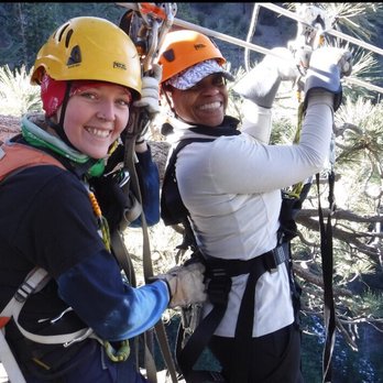Ziplines at Pacific Crest - Marisa getting me strapped in - Ziplining Near Me - Wrightwood, California Ziplines at Pacific Crest - Marisa getting me strapped in - Ziplining Near Me - Wrightwood, California