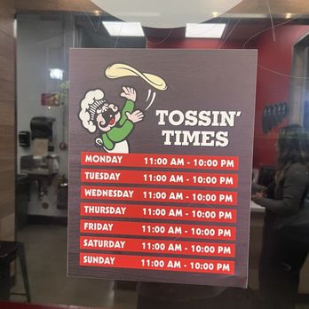 Pizza Factory - Business hours posted on door. Nice - Pizza Near Me - Anaheim, California Pizza Factory - Business hours posted on door. Nice - Pizza Near Me - Anaheim, California