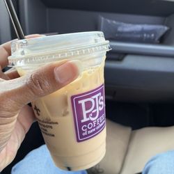 PJ's Coffee - Praline Chai Latte, shot of espresso