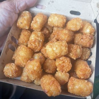Proudly Serving - The perfect crisp and quantity on these tots! You pretend you might not be able to eat them all and then suddenly they're gone! - Burgers Near Me - Hermosa Beach, California Proudly Serving - The perfect crisp and quantity on these tots! You pretend you might not be able to eat them all and then suddenly they're gone! - Burgers Near Me - Hermosa Beach, California