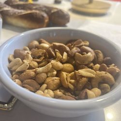 Pretzel sticks, mixed nuts