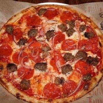 Blaze Pizza - Meat lovers with onions and 4 cheeses - Salad Near Me - Jacksonville, Florida