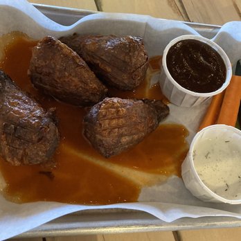 Earth Plant Based Cuisine - Buffalo Wings w/ a extra side of Smoky BBQ Sauce, 4.2.2022. - Vegan Near Me - Phoenix, Arizona Earth Plant Based Cuisine - Buffalo Wings w/ a extra side of Smoky BBQ Sauce, 4.2.2022. - Vegan Near Me - Phoenix, Arizona