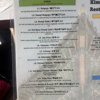 Kim's Korean Restaurant - Menu - Korean Near Me - Spokane, Washington