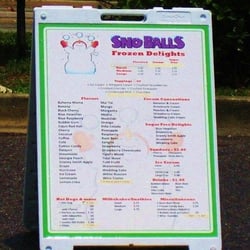 Snoballs - Sno Balls menu