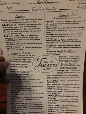 Menu photo 8 Main Street Tavern Montevallo, AL Menu photo 8 Main Street Tavern Montevallo, AL