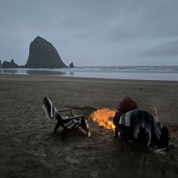 Cannon Beach! Keeping warm with Haystack Rock in the background! Cannon Beach! Keeping warm with Haystack Rock in the background!