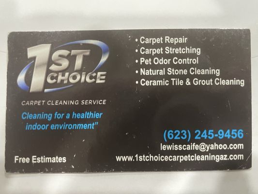 1st Choice Carpet Cleaning Service
