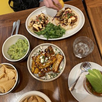 Lemon Poppy Kitchen - Fish tacos, guacamole and chips, corn ribs. Shrimp cocktail topped with sliced avocado - Breakfast & Brunch Near Me - Los Angeles, California Lemon Poppy Kitchen - Fish tacos, guacamole and chips, corn ribs. Shrimp cocktail topped with sliced avocado - Breakfast & Brunch Near Me - Los Angeles, California