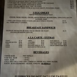 The Haven Inn Bar & Grill - Breakfast Menu