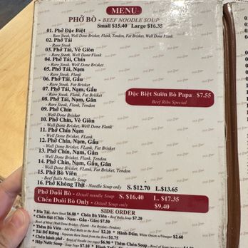 Pho Papa - Menu - Vietnamese Near Me - San Jose, California Pho Papa - Menu - Vietnamese Near Me - San Jose, California