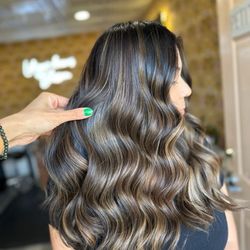 Petite Blossom Salon - Results after a full head of foils, toner, cut and style.