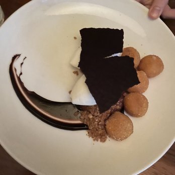 Uchi Dallas - fried milk: vanilla custard, salted fudge, toasted blondie - Japanese Near Me - Dallas, Texas Uchi Dallas - fried milk: vanilla custard, salted fudge, toasted blondie - Japanese Near Me - Dallas, Texas