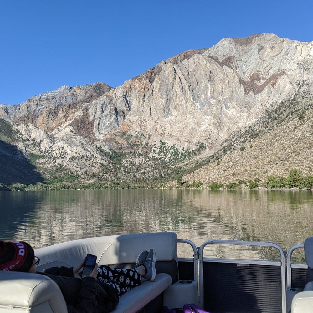 Convict Lake - Early morning pontoon cruise - Hiking Near Me - Mammoth Lakes, California Convict Lake - Early morning pontoon cruise - Hiking Near Me - Mammoth Lakes, California