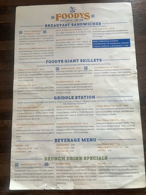 Menu photo 2 Foodys Restaurant Tampa, FL Menu photo 2 Foodys Restaurant Tampa, FL