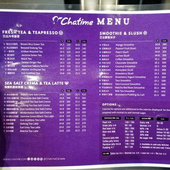 Chatime - Menu - Bubble Tea Near Me - Toronto, Ontario Chatime - Menu - Bubble Tea Near Me - Toronto, Ontario