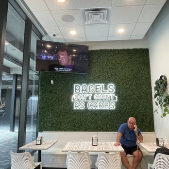 Mitch's Downtown - Dining area and owner Mitch - Bagels Near Me - Hallandale Beach, Florida Mitch's Downtown - Dining area and owner Mitch - Bagels Near Me - Hallandale Beach, Florida