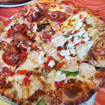 Mellow Mushroom - Small pizza. Half "Mighty Meat" and half "The Merry Prankster" - Bars Near Me - Branson, Missouri Mellow Mushroom - Small pizza. Half "Mighty Meat" and half "The Merry Prankster" - Bars Near Me - Branson, Missouri