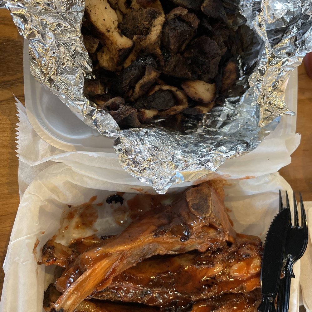 Chaps Pit Beef - Pork ribs on the bottom, burnt ends on the top. - Sandwiches Near Me - Aberdeen, Maryland