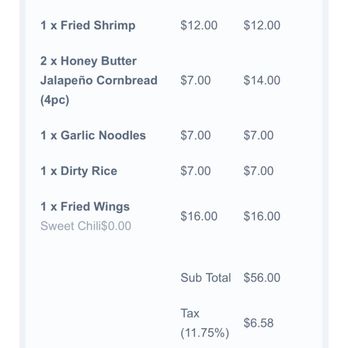 Lowcountry South Loop - Receipt - Cajun/Creole Near Me - Chicago, Illinois