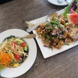 Lao Style Papaya Salad & Red Snapper w/ Thai herbs (6) Lao Style Papaya Salad & Red Snapper w/ Thai herbs (6)