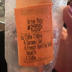 Starbucks - Took a pic of the cup after i dumped it out cause it was so nasty. i can't believe they served me a drink with 12 pumps.