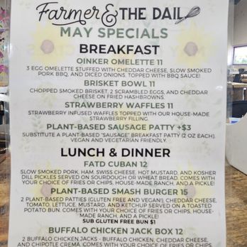 Farmer And The Dail - The may specials menu - Bakeries Near Me - Snow Hill, North Carolina