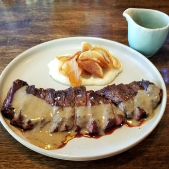 Ada's - O'Conner Skirt Steak + Green Peppercorn Chips - Wine Bars Near Me - Las Vegas, Nevada Ada's - O'Conner Skirt Steak + Green Peppercorn Chips - Wine Bars Near Me - Las Vegas, Nevada