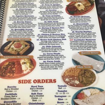 Mexico Grill - a menu for a mexican restaurant - Mexican Near Me - Ruleville, Mississippi