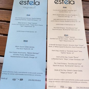 Estela - menu - Caribbean Near Me - Rincón, Puerto Rico