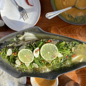 Fish Cheeks - steamed fish with thai herbs - Seafood Near Me - New York, New York Fish Cheeks - steamed fish with thai herbs - Seafood Near Me - New York, New York