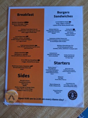 Menu photo 1 Workers Tavern Astoria, OR
