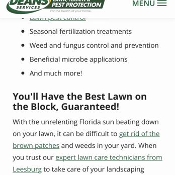 Dean's Services - Website - Pest Control Near Me - Leesburg, Florida