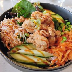 Kimonos Ramen & Poké - Chicken kaarage poke bowl (hold the sesame seeds) $19
