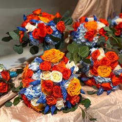 Begonia Flowers - Bride and Bridesmaids Bouquets