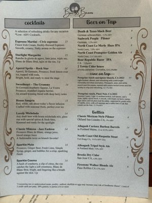 Menu photo 8 Bar & Bean Fusion San Francisco, CA Menu photo 8 Bar & Bean Fusion San Francisco, CA