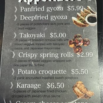 Ramen Sho - Appetizers menu - Ramen Near Me - Meridian, Idaho